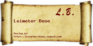 Leimeter Bese névjegykártya